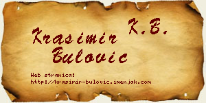 Krasimir Bulović vizit kartica